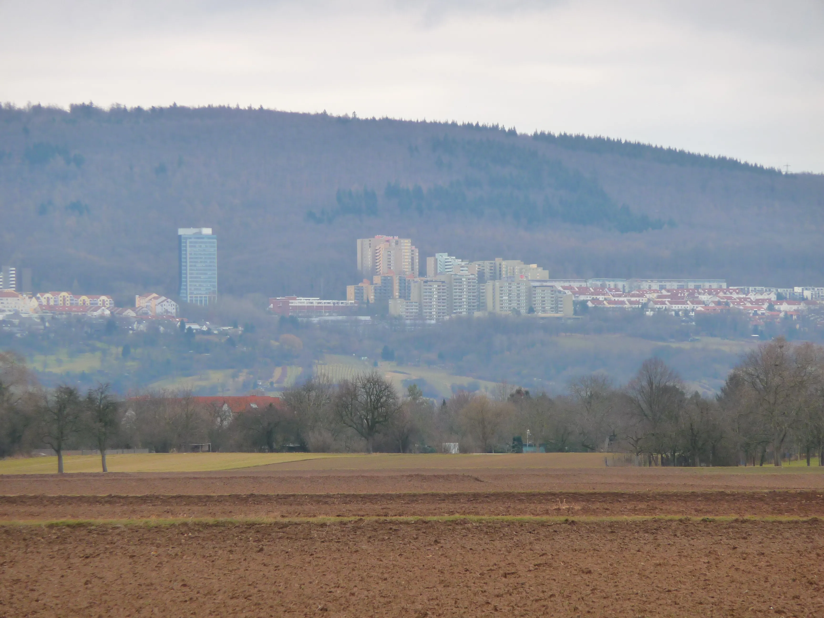 Heidelberg-Emmertsgrund, Großwohnsiedlung in Hanglage über der Stadt