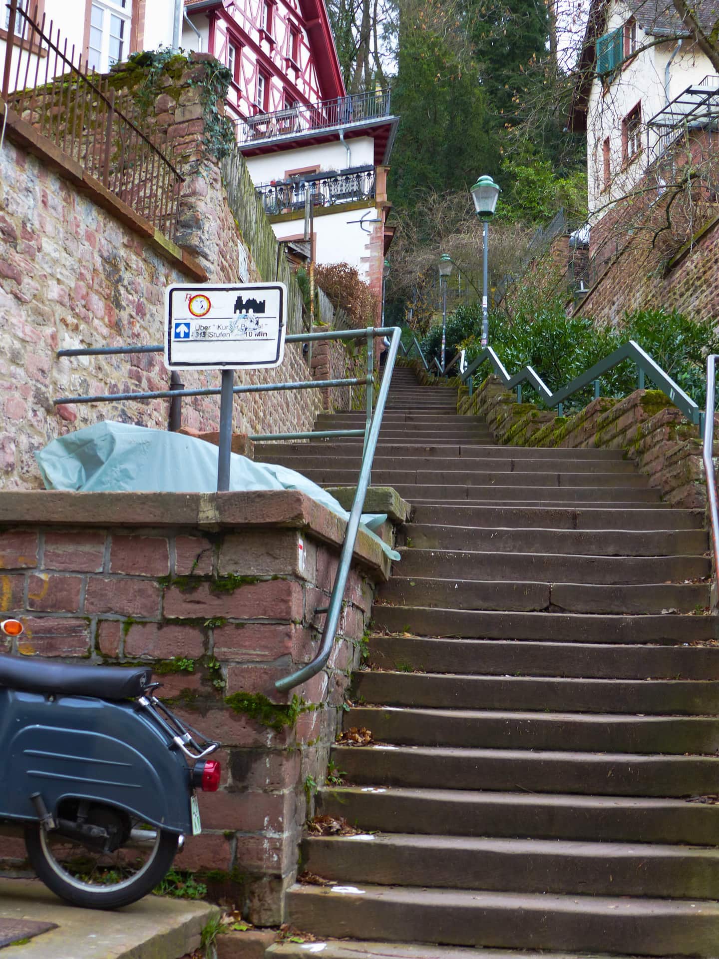 Ascent castle stairs