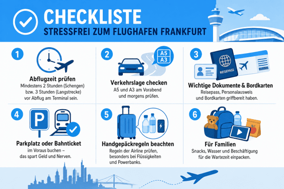 Checkliste für eine stressfreie Anreise zum Flughafen Frankfurt