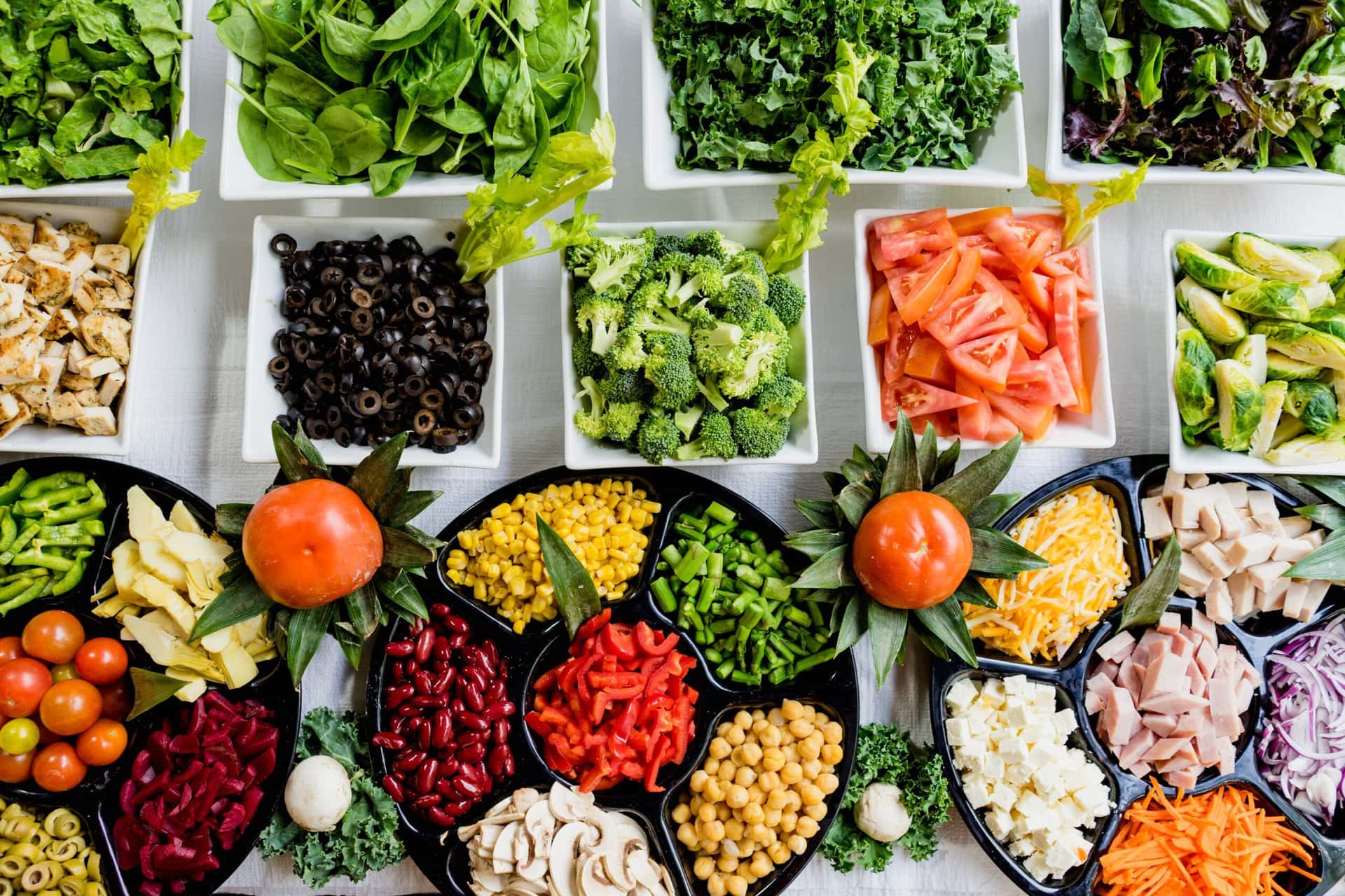 Healthy food on table with vegetables