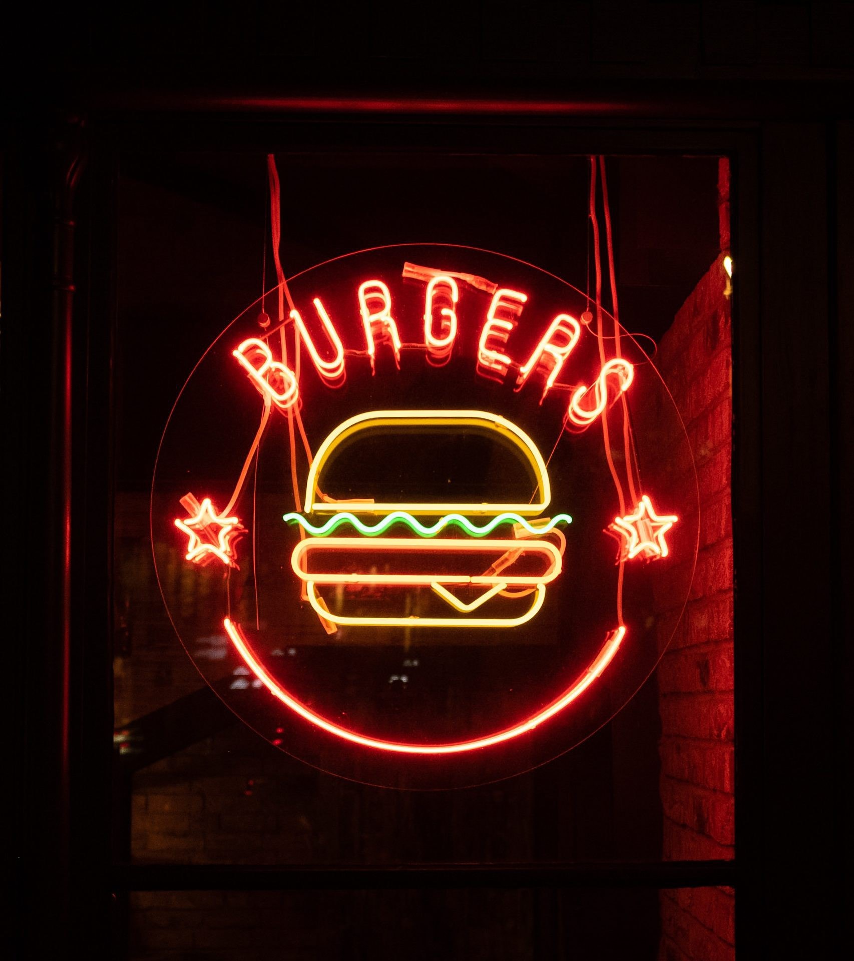 Hamburger Neon Schild