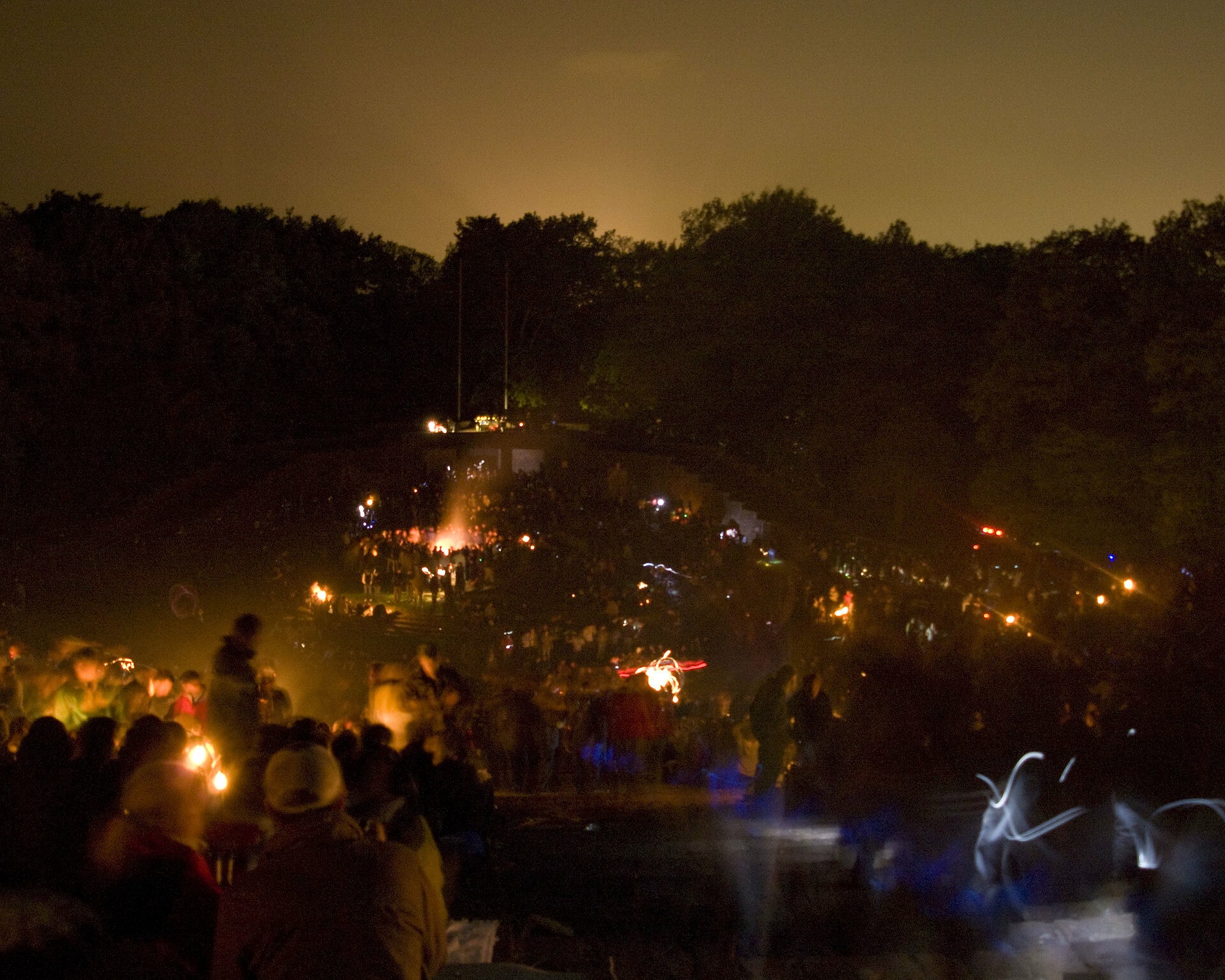 Thingstätte Heidelberg amphitheater during Walpurgis Night celebration