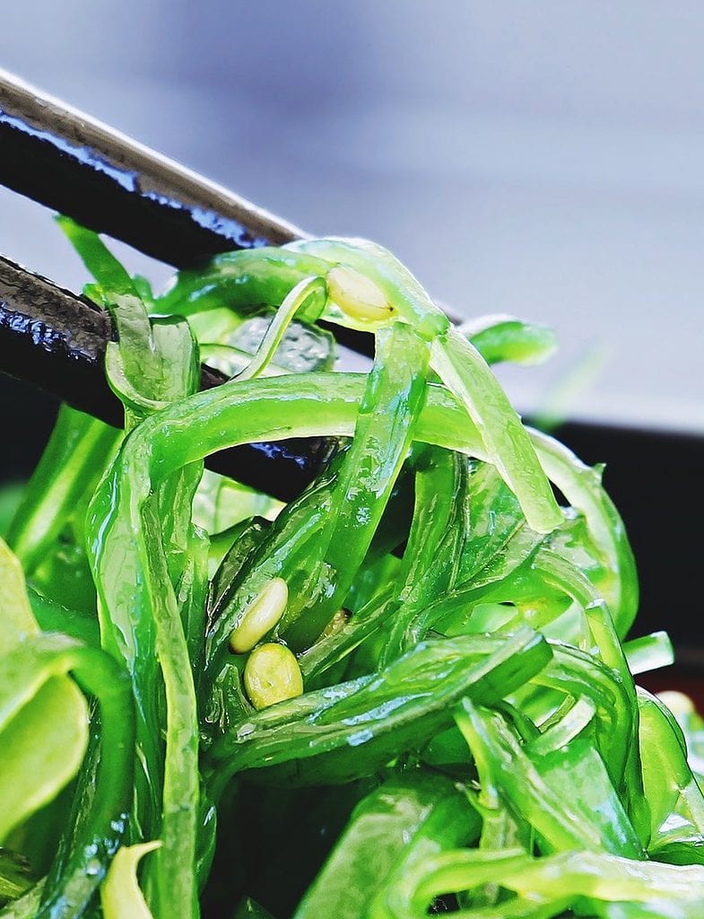 One of the classic Japanese dishes: Goma wakame or algae/seaweed salad.