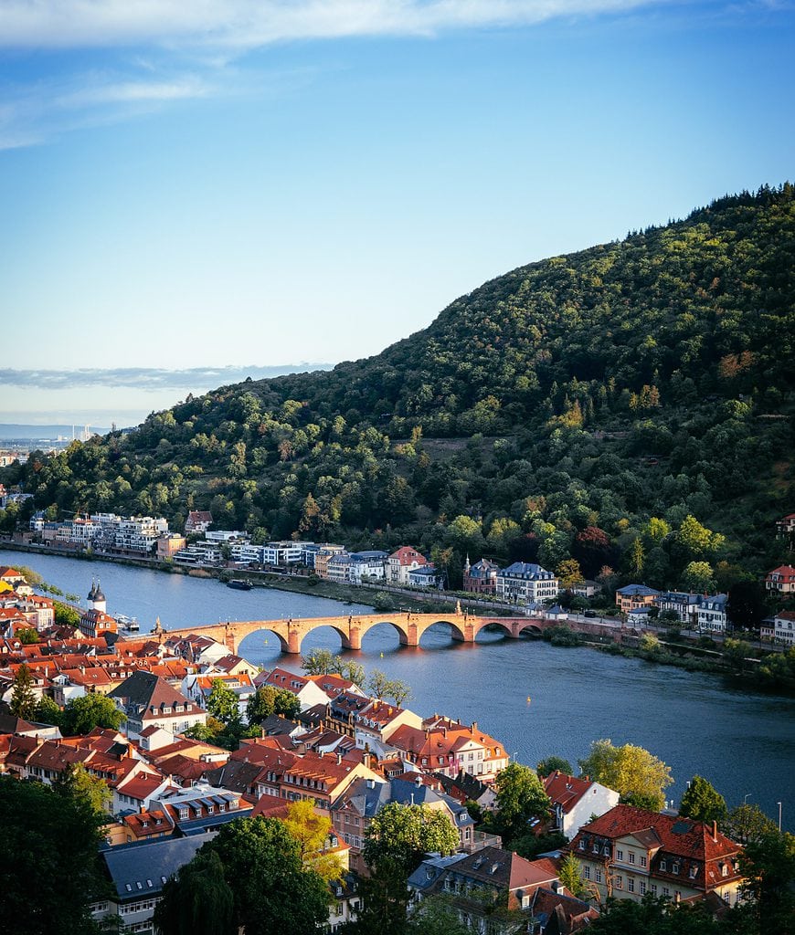 View of the Neckar valley from a location on the Königstuhl