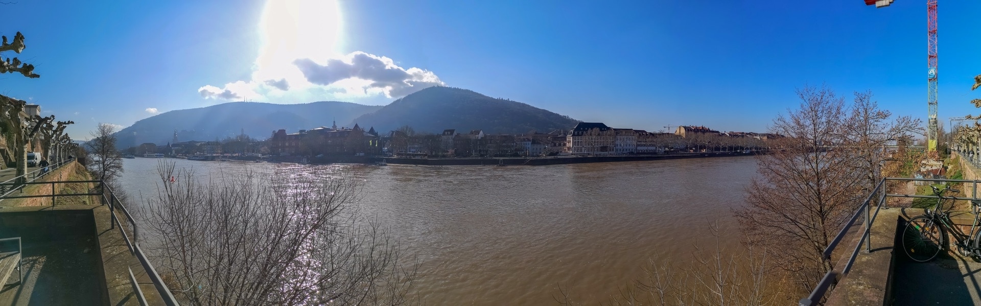 Panorama view of Heidelberg's Old Town from the Ziegelhäuser Landstraße